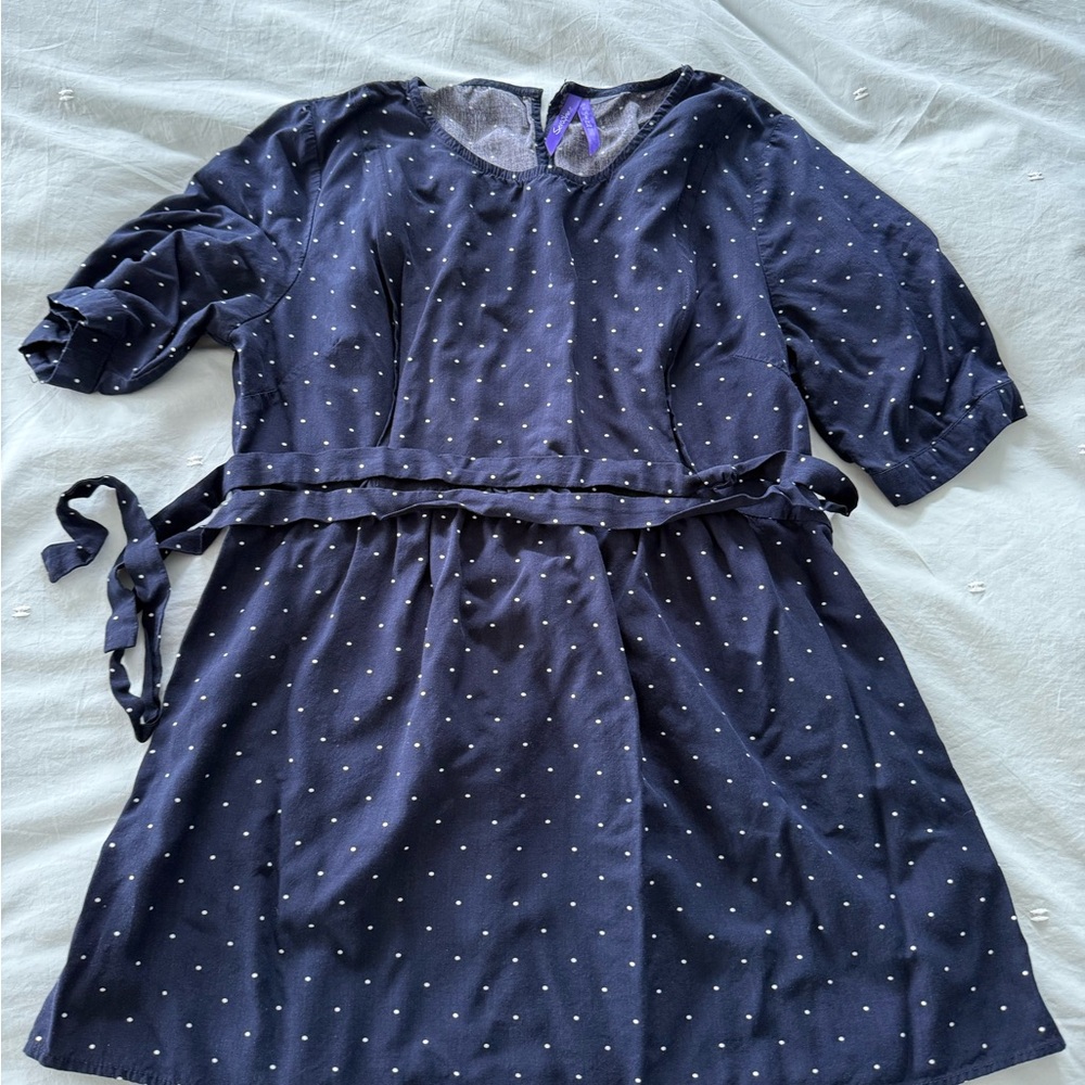 Seraphine Maternity Navy Blouse with White Dots